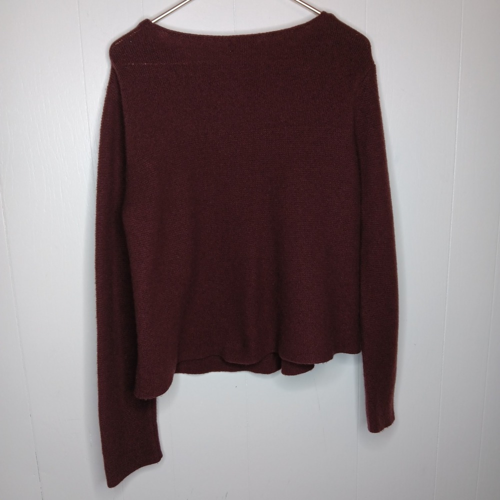 Sundance Cardigan Sweater Womens Size XL Maroon Two Button Lambswool Knit Cozy - Picture 6 of 7